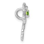 14k White Gold Peridot and Diamond Dragonfly Chain Slide - Image 2