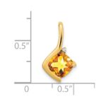 14k 7mm Cushion Citrine and Diamond Pendant - Image 3