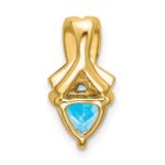 14k 6mm Trillion Blue Topaz and Diamond Chain Slide - Image 4