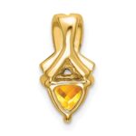 14k 6mm Trillion Citrine and Diamond Chain Slide - Image 4