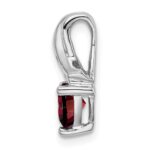 14k White Gold 6mm Trillion Garnet and Diamond Chain Slide - Image 2