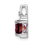 14k White Gold 6mm Cushion Garnet and Diamond Chain Slide - Image 2