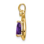 10k Pear Amethyst and Diamond Pendant - Image 2
