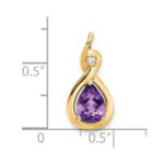 14k 8x6mm Pear Amethyst and Diamond Chain Slide - Image 3