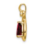 10k Pear Garnet and Diamond Pendant - Image 2
