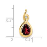 14k 8x6mm Pear Garnet and Diamond Chain Slide - Image 3