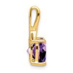 14k 8mm Cushion Amethyst and Diamond Chain Slide - Image 2