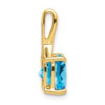14k 8mm Cushion Blue Topaz and Diamond Chain Slide - Image 2