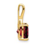14k 8mm Cushion Garnet and Diamond Chain Slide - Image 2