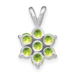 14k White Gold Peridot Floral Pendant - Image 4