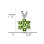 14k White Gold Peridot Floral Pendant - Image 3