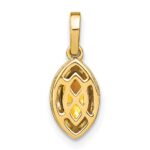 14k 8x4mm Marquise Citrine and Diamond Pendant - Image 3