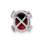 14k White Gold 9x7mm Oval Garnet and Diamond Chain Slide - Image 4