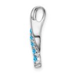 14k White Gold Graduated Blue Topaz Journey Chain Slide - Image 2