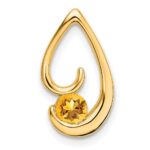 14k 4mm Round Citrine Teardrop Chain Slide