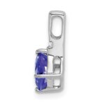14k White Gold Cushion Tanzanite and Diamond Pendant - Image 2