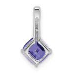 14k White Gold Cushion Tanzanite and Diamond Pendant - Image 4