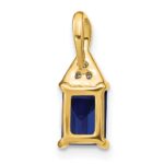 14k Emerald-shape Sapphire and Diamond Pendant - Image 4