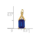 14k Emerald-shape Sapphire and Diamond Pendant - Image 3
