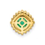 14k Cushion Emerald Beaded Edge Chain Slide - Image 4