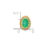 14k Oval Emerald Beaded Edge Chain Slide - Image 3