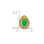 14k Pear Emerald Beaded Edge Chain Slide - Image 3