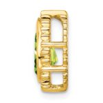 14k 9x6mm Pear Peridot Beaded Edge Chain Slide - Image 2