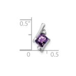 Sterling Silver Antique Cushion Amethyst and Diamond Pendant - Image 2