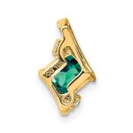 10k Yellow Gold Cushion Cr. Alexandrite and Diamond Chain Slide - Image 2