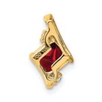 10k Yellow Gold Cushion Garnet and Diamond Chain Slide - Image 2