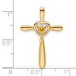 14k November/Citrine Cross with Heart Chain Slide - Image 2