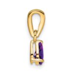 14K 6x4 Pear February/Amethyst and Diamond Pendant - Image 2