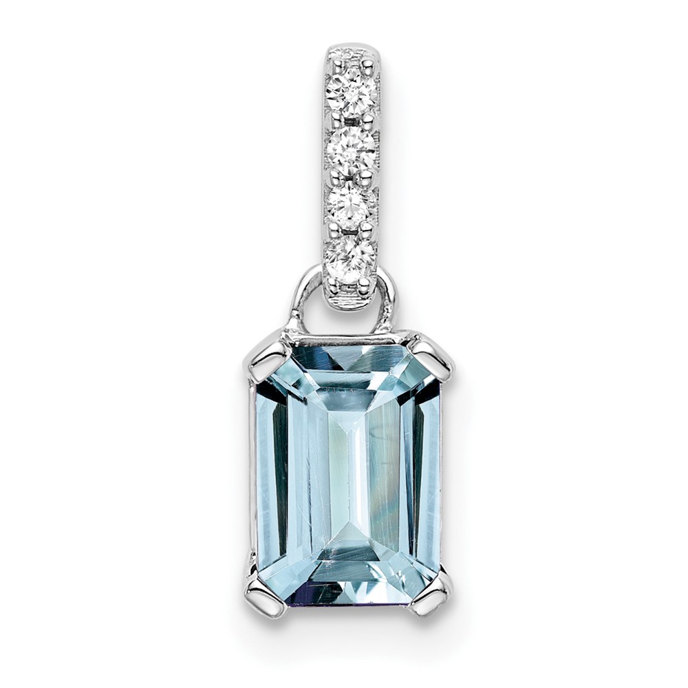 PM7410-AQ-004-1WA.jpg 10k White Gold Aquamarine and Diamond Pendant - Image 1