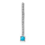 14k White Gold Turquoise and White Topaz Slide Fits up to 4mm Fancy Omega Only