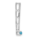 14k White Gold Turquoise and White Topaz Slide Fits up to 4mm Fancy Omega Only - Image 2