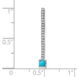 14k White Gold Turquoise and White Topaz Slide Fits up to 4mm Fancy Omega Only - Image 3