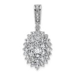 14k White Gold 2 1/2 carat Lab Grown Diamond VS/SI G+ Complete Cluster Pendant