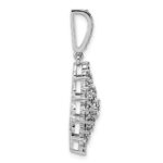 14k White Gold 2 1/2 carat Lab Grown Diamond VS/SI G+ Complete Cluster Pendant - Image 2