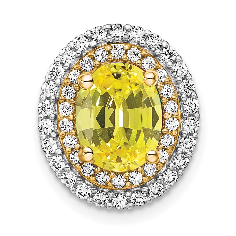 PM7500-CYS-050-WYAA.jpg 14k Two Tone 1/5 carat Lab Grown Diamond VS/SI+ G+ and Lab Created Yellow Sapphire Chain Slide Pendant - Image 1
