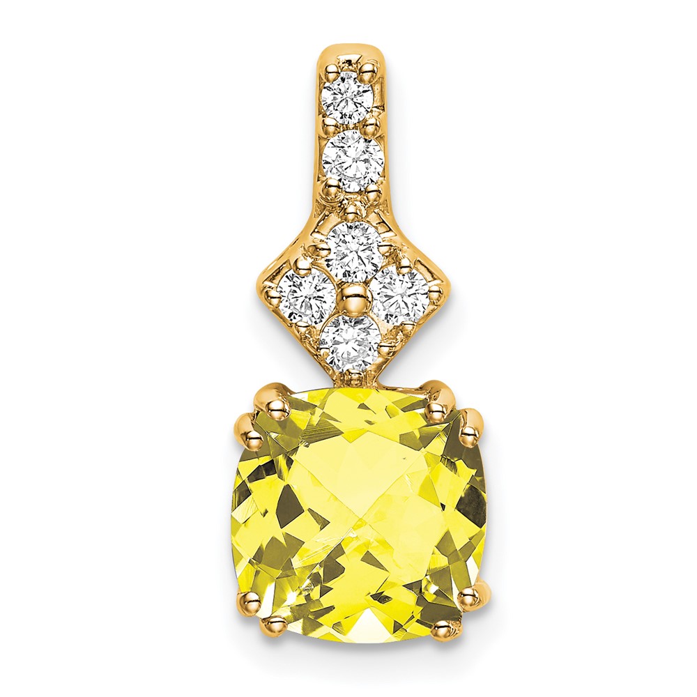 PM7515-CYS-020-YAA.jpg 14k 1/5 carat Lab Grown Diamond VS/SI+ G+ and Lab Created Yellow Sapphire Complete Pendant - Image 1