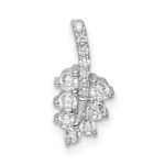 14k White Gold 1/4 carat Lab Grown Diamond VS/SI+ G+ Complete Leaf Chain Slide Pendant