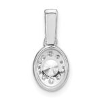 14k White Gold 1/2 carat Lab Grown Diamond VS/S FGH Oval Complete Vintage Pendant - Image 3