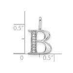 14K White Gold Diamond Letter B Initial Pendant - Image 3