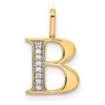14k Diamond Letter B Initial Pendant
