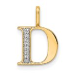 10K Diamond Letter D Initial Pendant