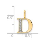 14K Diamond Letter D Initial Pendant - Image 4