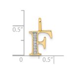 14k Diamond Letter F Initial Pendant - Image 4