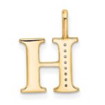 14k Diamond Letter H Initial Pendant - Image 3