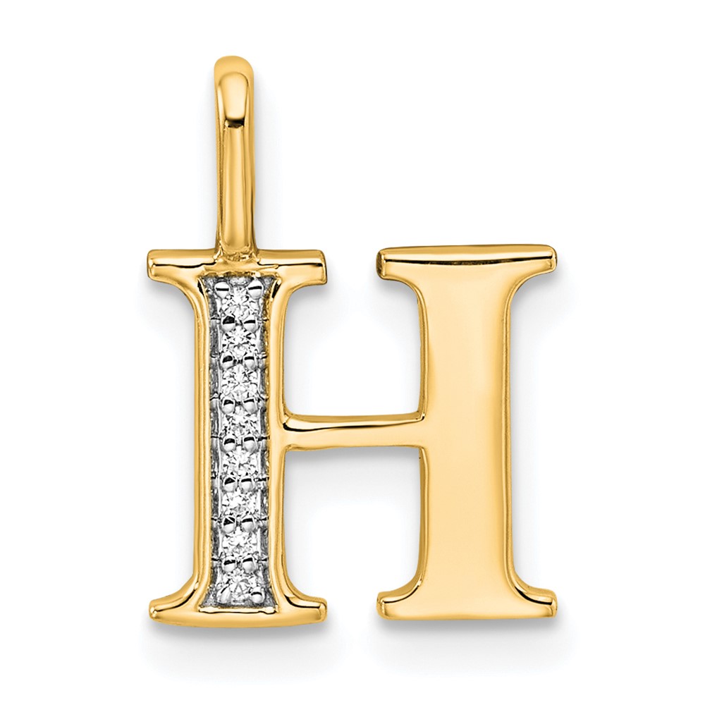 PM8365H-003-YA.jpg 14k Diamond Letter H Initial Pendant - Image 1