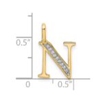 14k Diamond Letter N Initial Pendant - Image 4